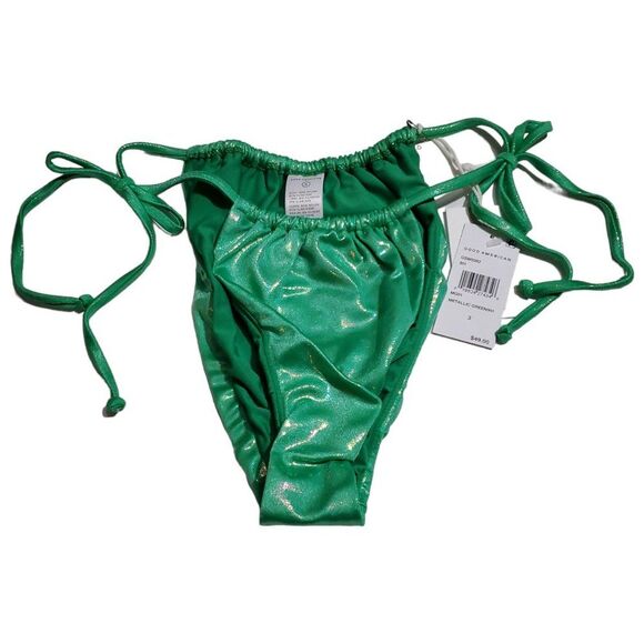 Green Tie-Side Bikini Bottom - Picture 2 of 8